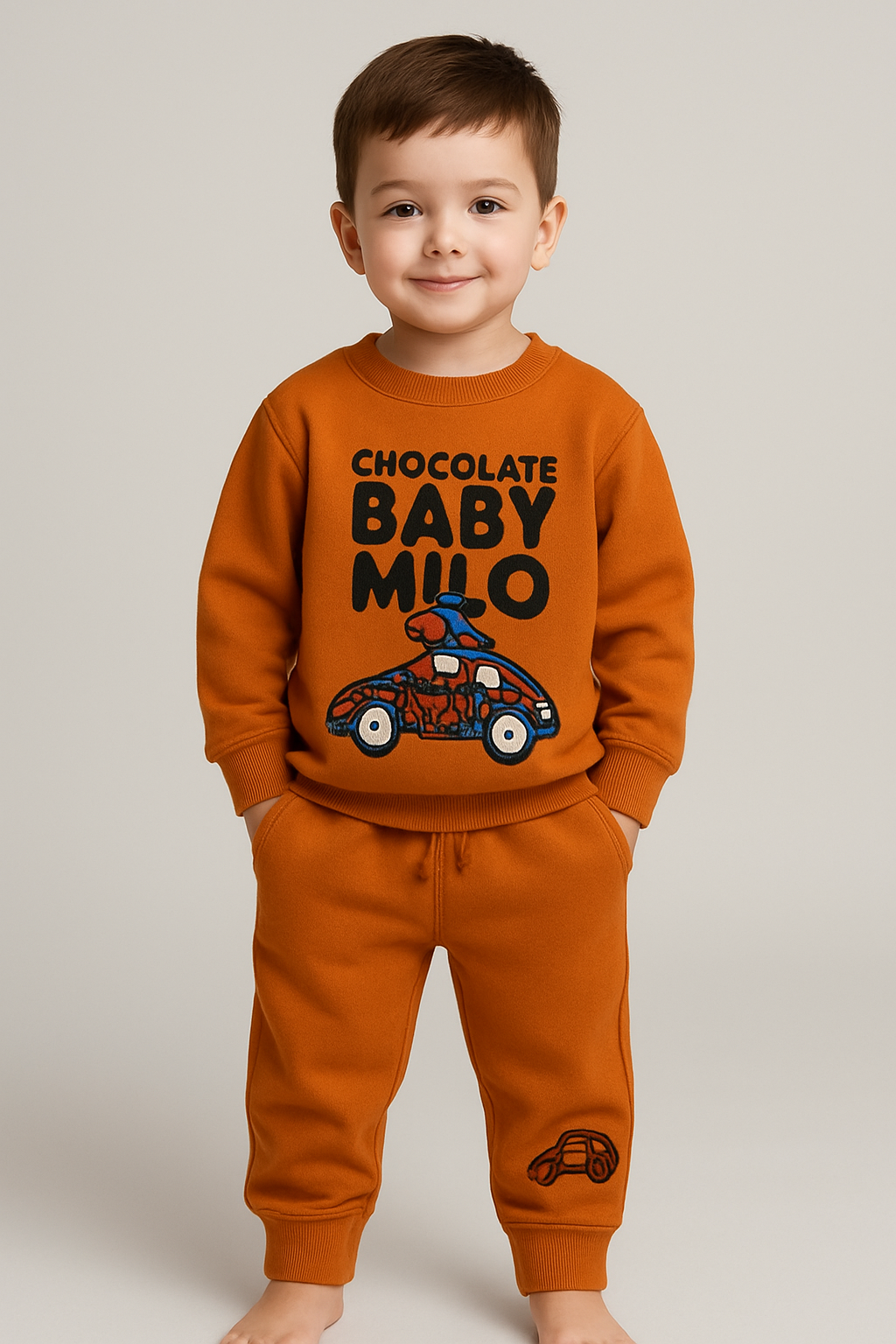 CHOCOLATE BABY PRINTING  FLEECE PAIR